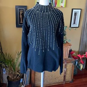 Marisa Christina Black  Lambswool Sweater Sz M